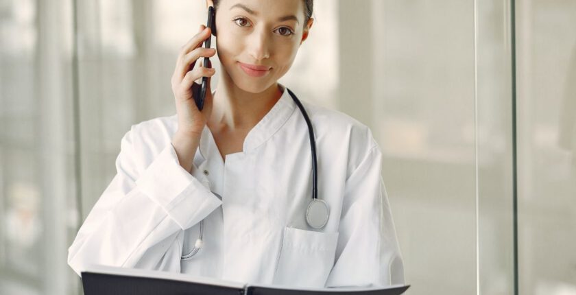 Physician on the phone