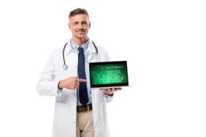 man holding computer